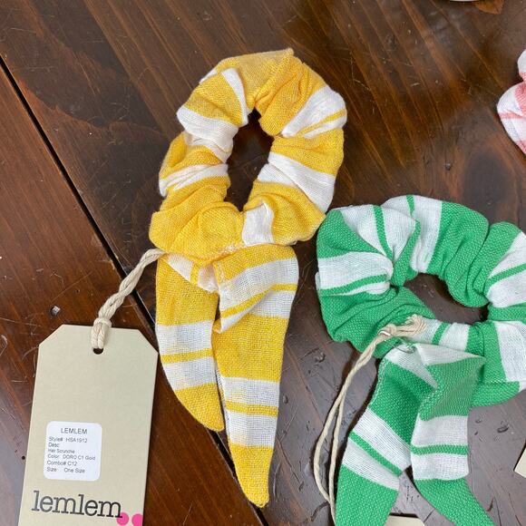 LemLem Set of 3 Stripe Doro Hair Scrunchies NWT Handmade main image 5